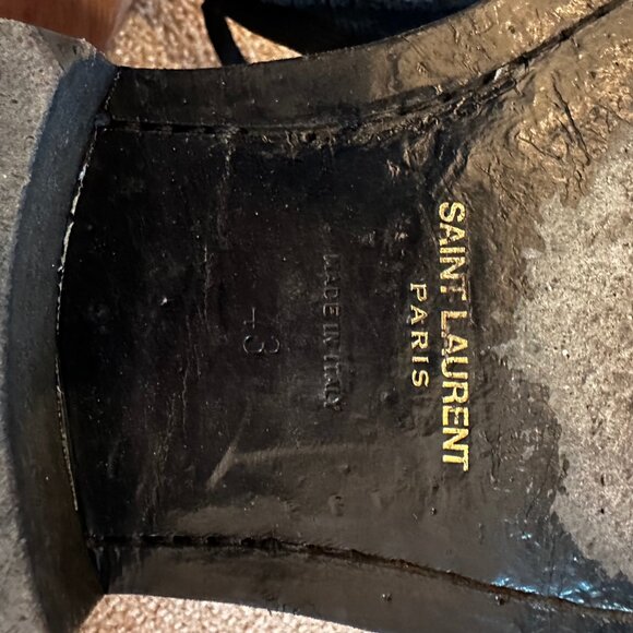 Saint Laurent Black Lace Up Boots Sz 43 - Picture 6 of 7
